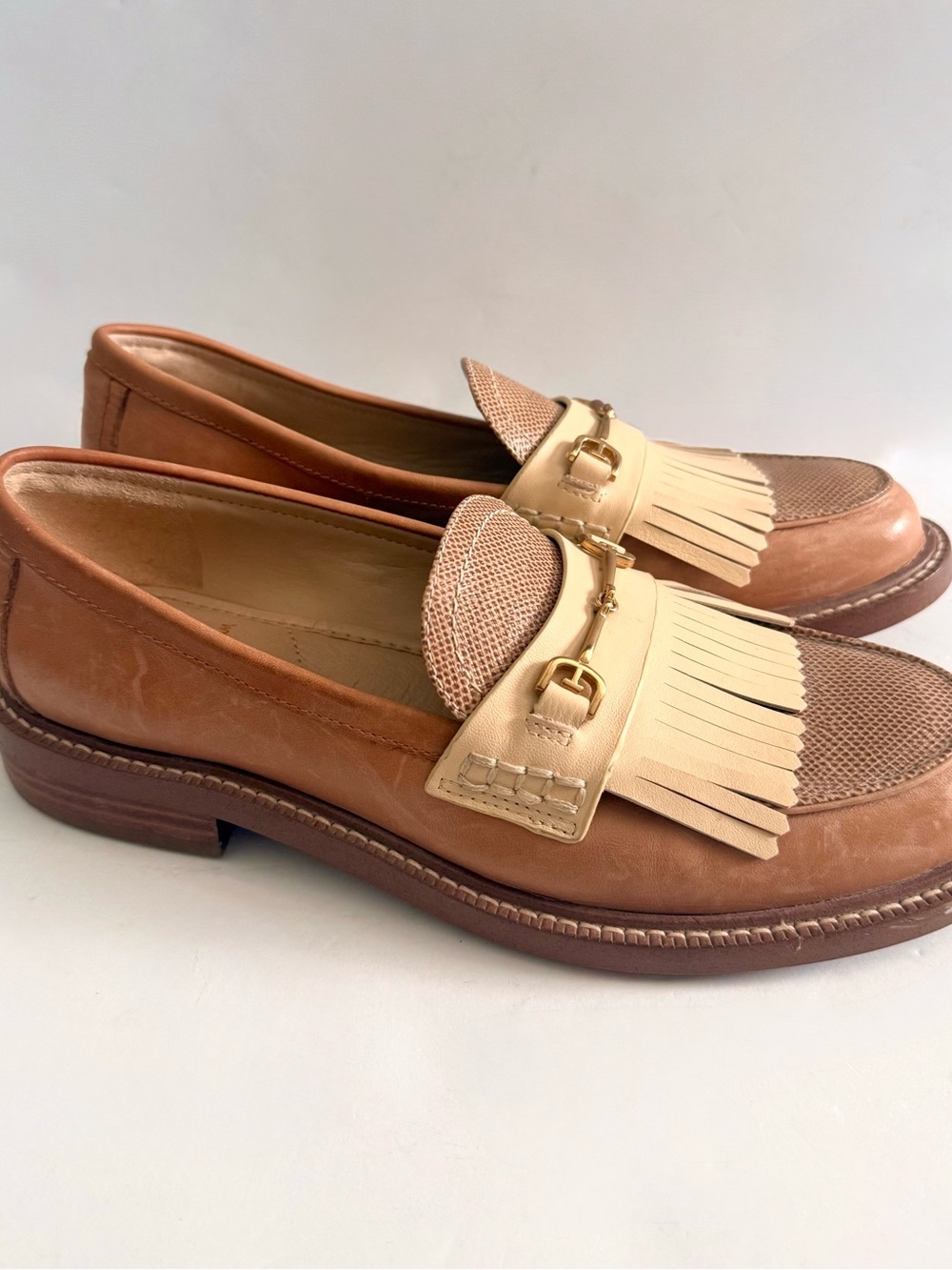 Sam Edelman Cammi Leather Fringe Loafers Chunky Size 7.5 - Picture 6 of 10